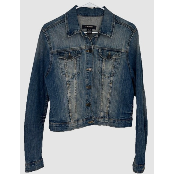 Joe Fresh Jackets & Blazers - Joe Fresh Womens Denim Jacket Medium Wash Blue Trucker Jean Coat Size Large